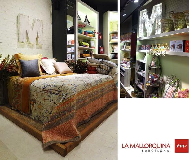 Letra M para las tiendas La Mallorquina. Madera o lámparas La Mallorquina
