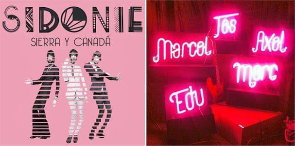 Cartel Sidonie y letras neon Cartel Sidonie y letras neon